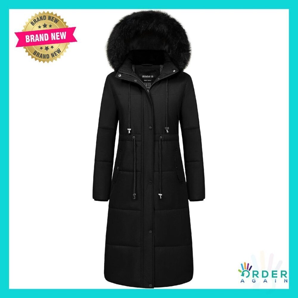 Long Winter Puffer Parka Waterproof Quilted Bubble Jacket with Hood Chic